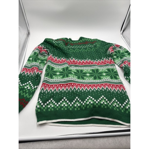Holiday Time Christmas Moood Ugly Sweater Cow Bell Size Medium Heifer Green - Picture 10 of 15